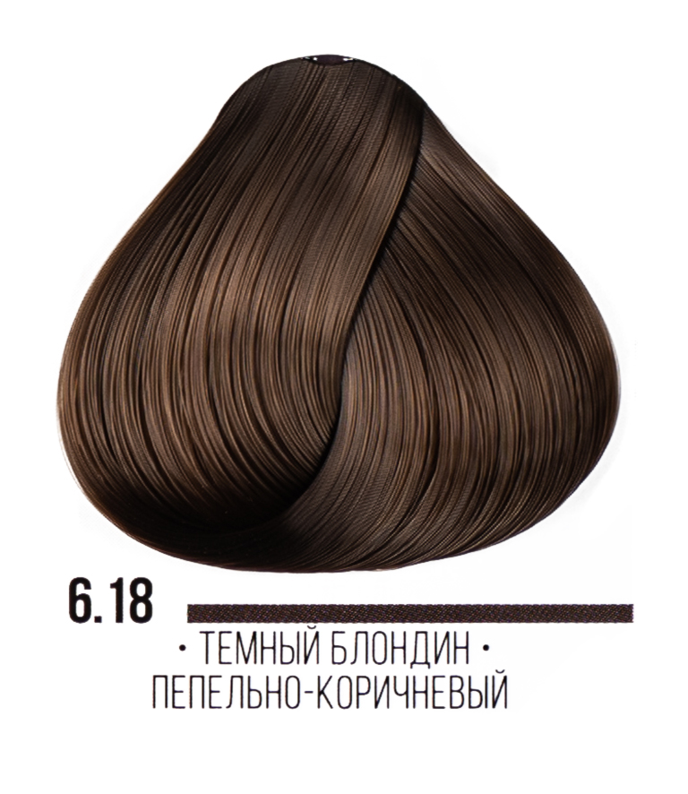 Kaaral Стойкая крем-краска для волос серии ААА 6.18 Темный блондин пепельно- коричневый Hair Cream Colorant, 100 мл, AAA6.18